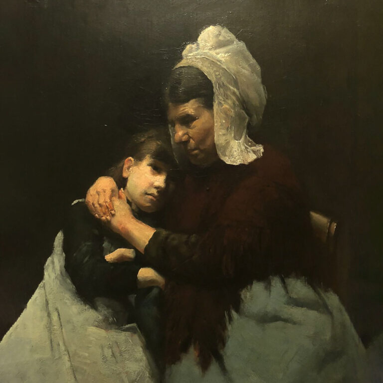 Oma met kleinkind, circa 1880 Olieverf op paneel 40 cm x 32 cm