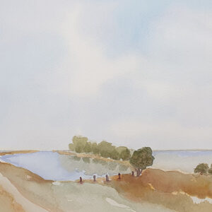 Aquarel van Marianne Voeten - Langs de Zalkerdijjk