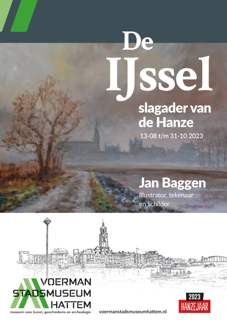 Poster van de expositie over de IJssel van kunstenaar Jan Baggen